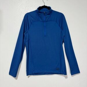 REI Lightweight Half Zip Base Layer Top Men’s Small Blue Hiking Active Running
